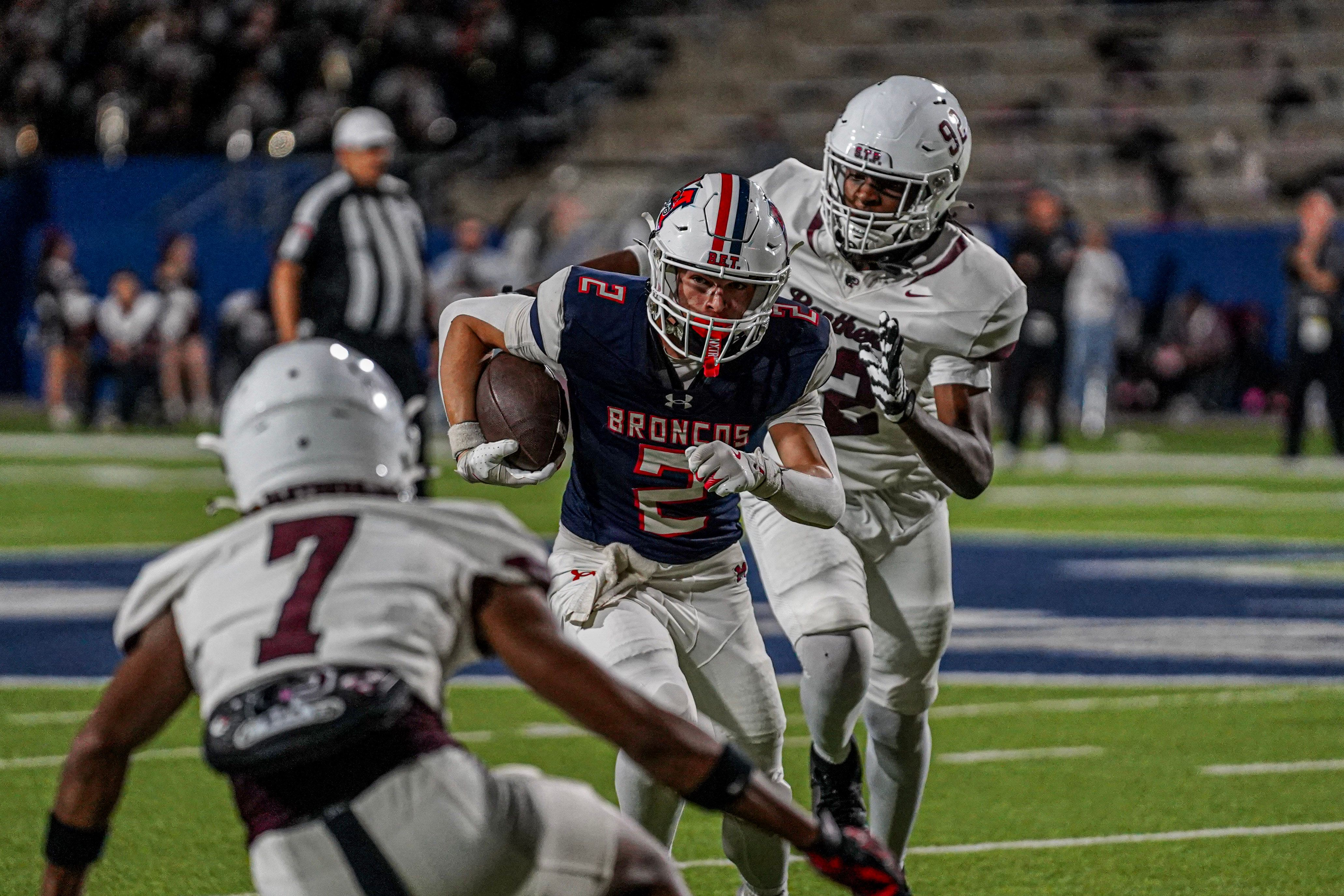 McKinney Boyd Broncos player number 36 on the sideline